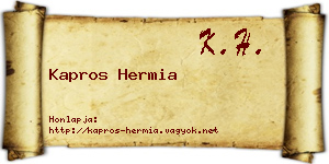 Kapros Hermia névjegykártya